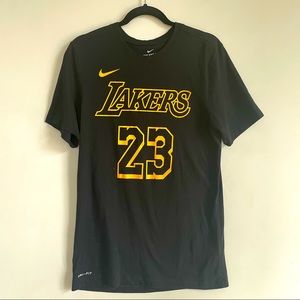 Nike Lakers shirt #23 LeBron James black and gold